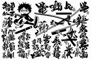Money with a katana tattoo idea
