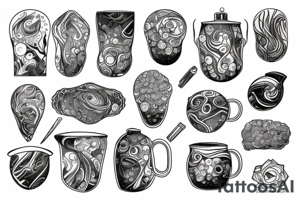 Half cracked pot with liquid universe inside tattoo idea