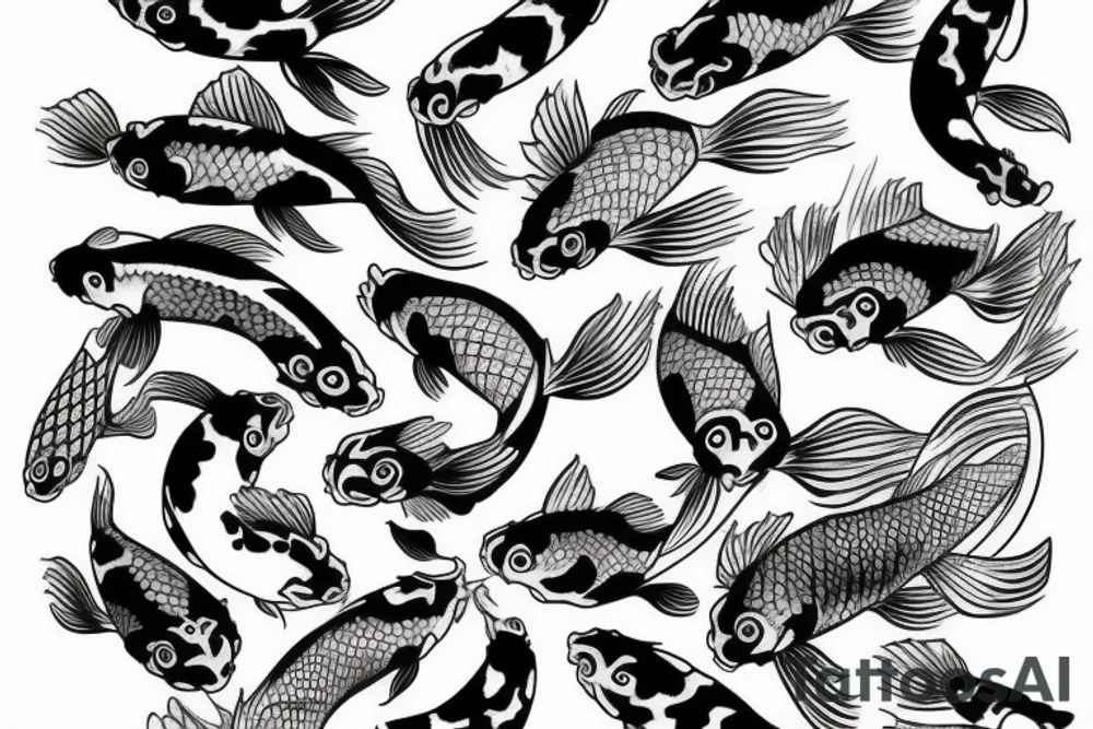 A koi fish swimming tattoo idea