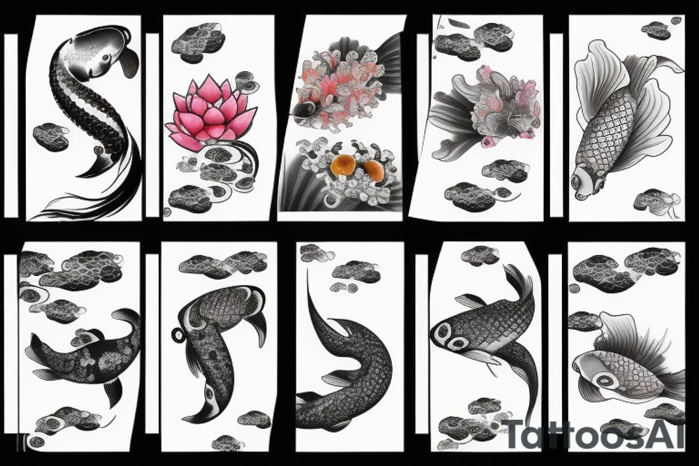 A koi fish swimming tattoo idea