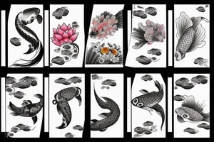 A koi fish swimming tattoo idea