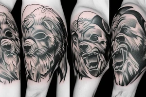 Bear Tearing into the skin tattoo idea