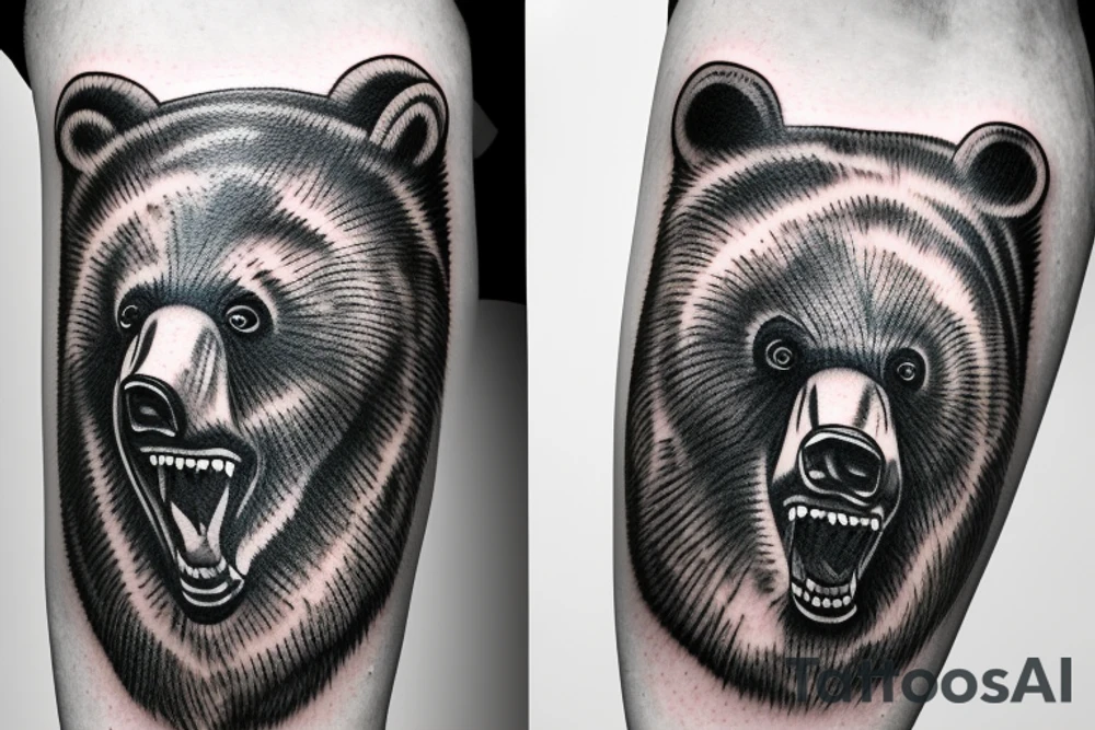 Bear Tearing into the skin tattoo idea