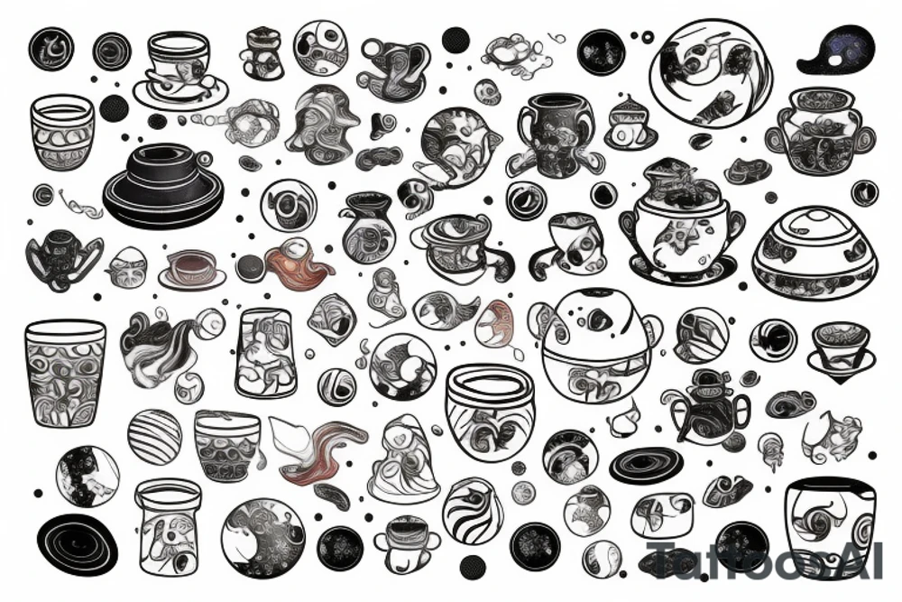 Half cracked pot with pouring out universe tattoo idea