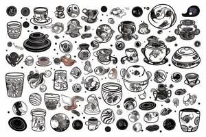 Half cracked pot with pouring out universe tattoo idea