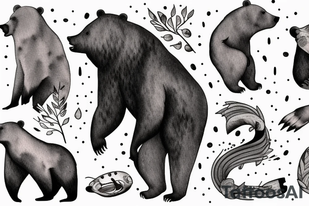 Bear Tearing into the skin tattoo idea
