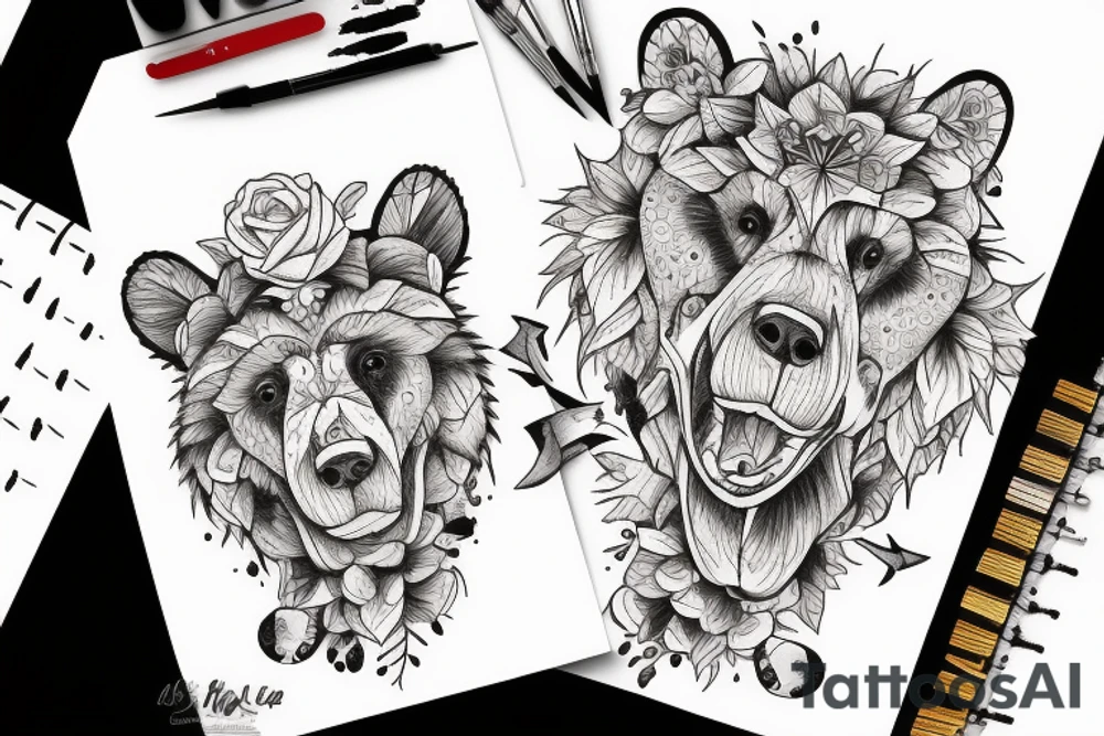 Bear Tearing into the skin tattoo idea