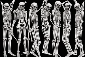 Baphomet the Satanic Statues crucified with a skeletal body tattoo idea