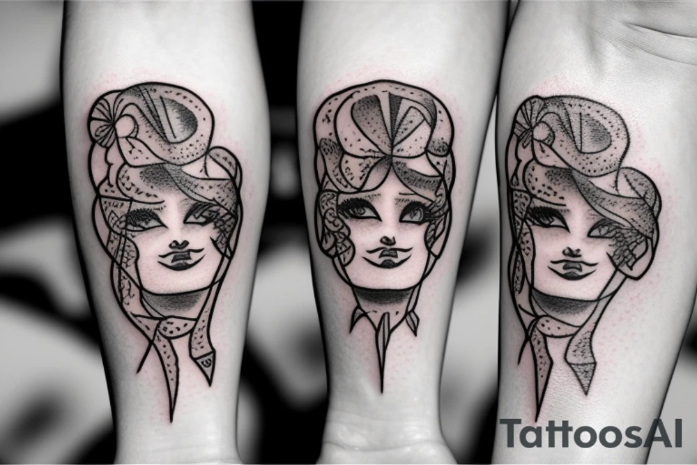 Cute female ghost tattoo idea