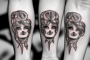 Cute female ghost tattoo idea