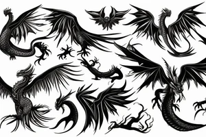 phoenix and dragon tattoo idea