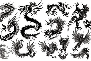 phoenix and dragon tattoo idea