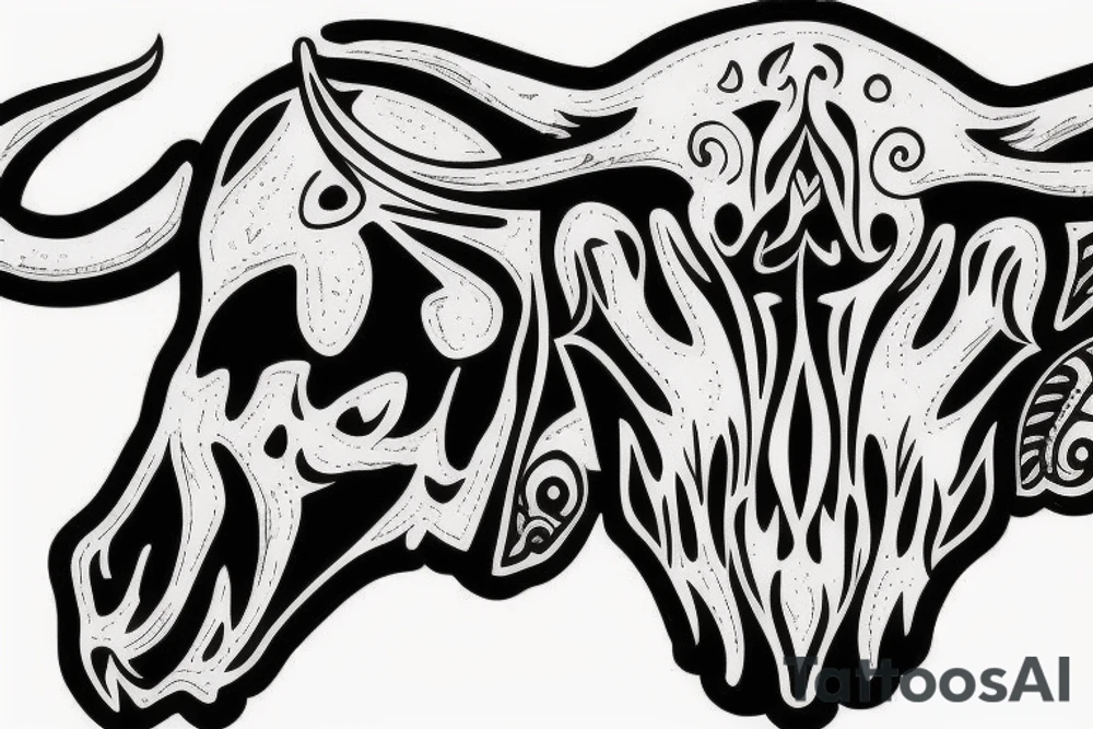 bull skull tattoo idea