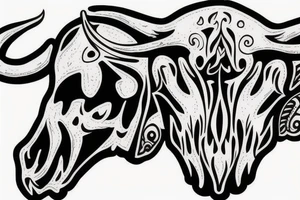 bull skull tattoo idea