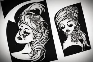 Cute female ghost tattoo idea