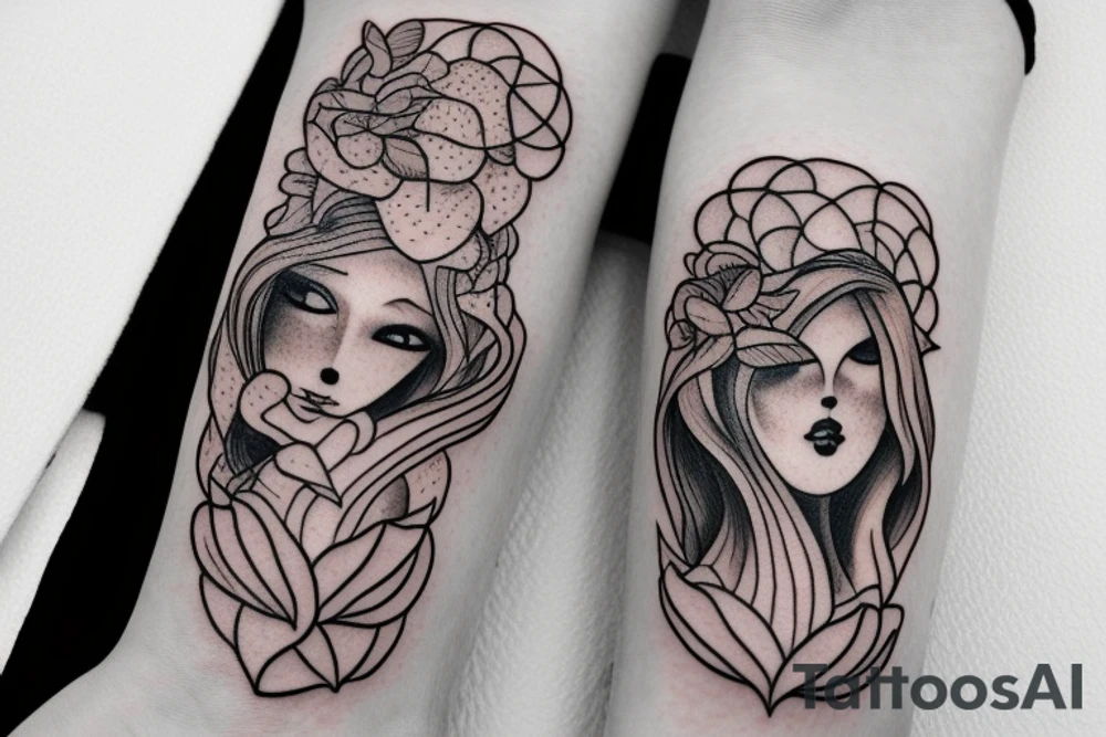 Cute female ghost tattoo idea
