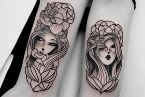 Cute female ghost tattoo idea