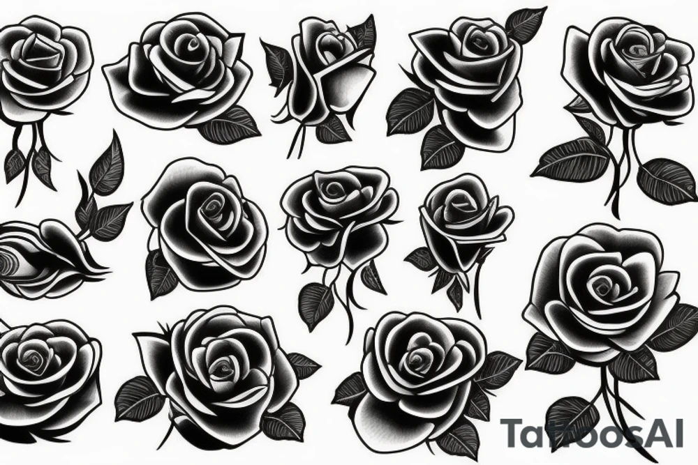 Black roses tattoo idea