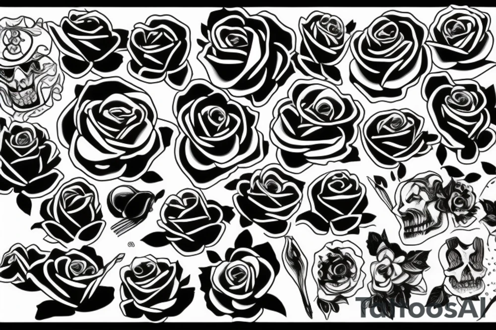 Black roses tattoo idea