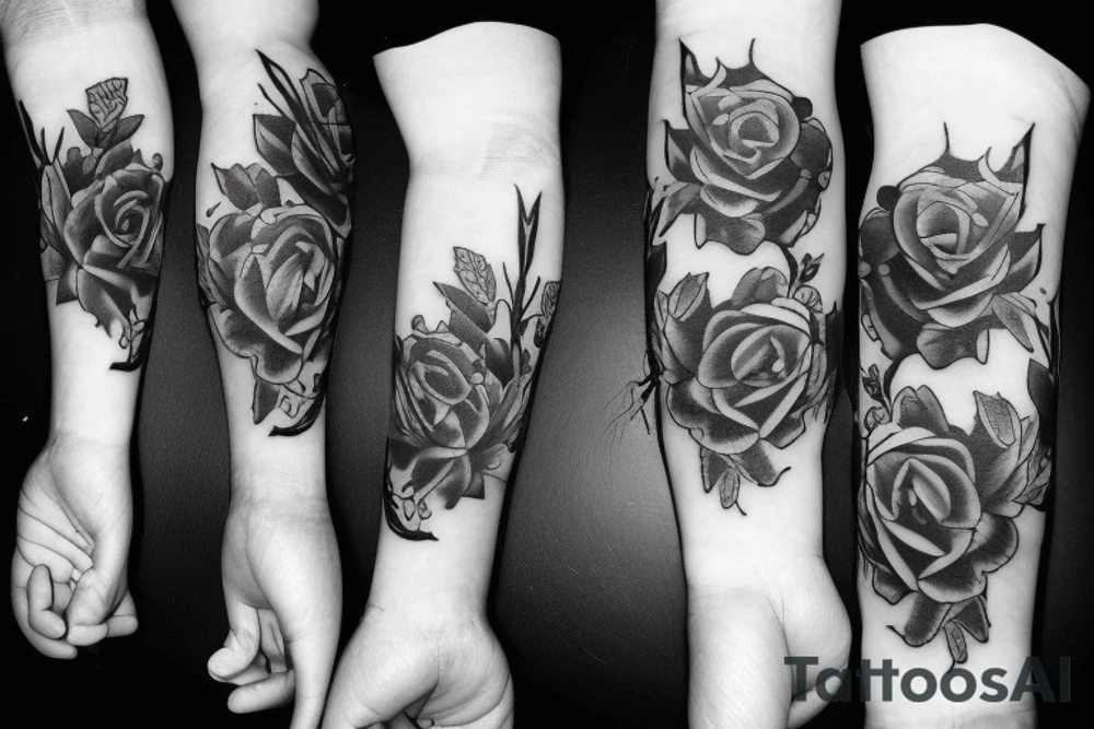 Black roses tattoo idea