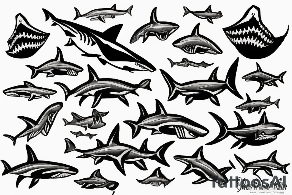 Shark and human tattoo idea