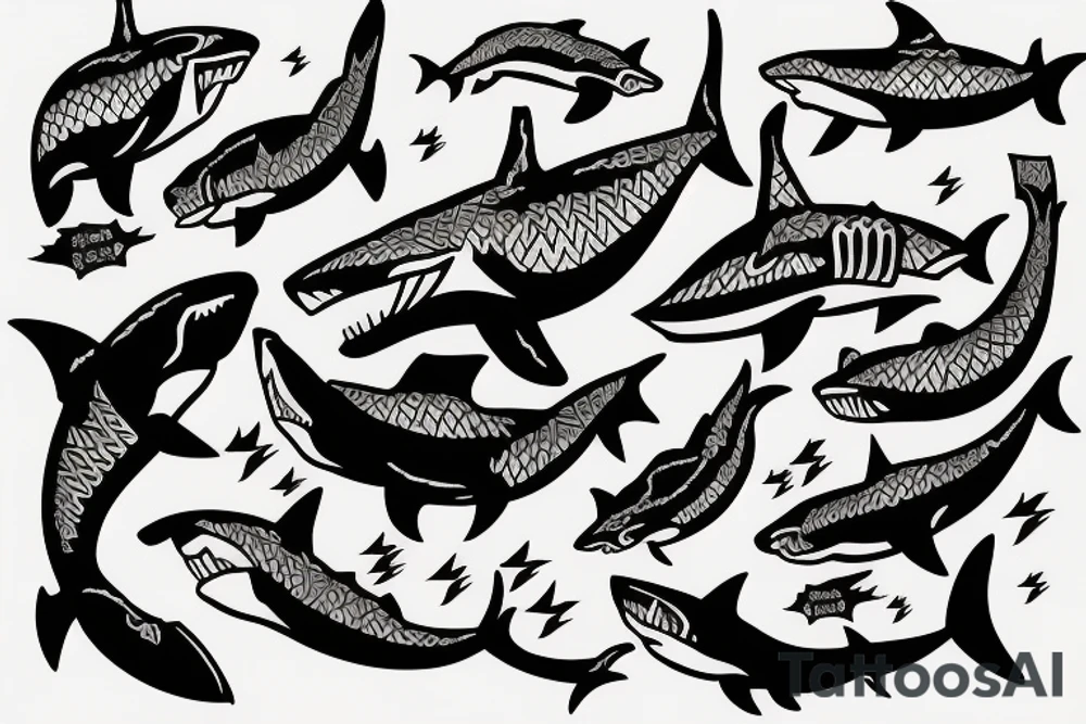 Shark and human tattoo idea