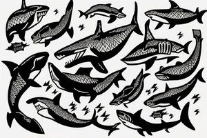 Shark and human tattoo idea