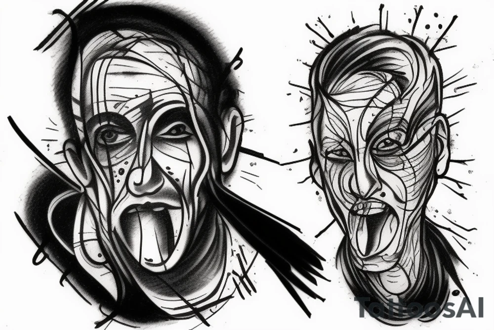 Man in pain tattoo idea