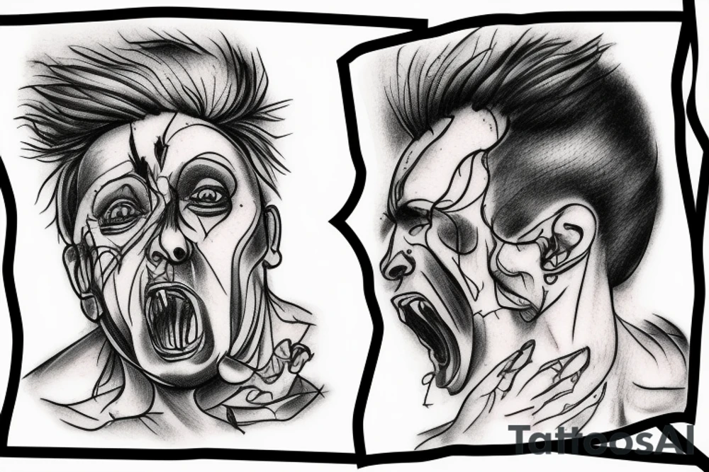 Man in pain tattoo idea