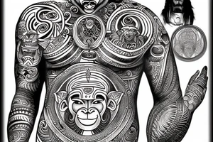 Tribal hanuman tattoo idea
