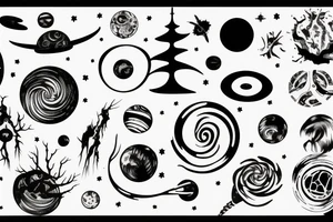 Space, tree, black hole, event horizon tattoo idea