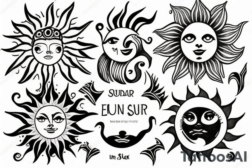 Sun with Earth tattoo idea