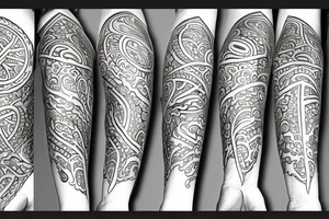 full arm tattoo in ornamental style tattoo idea
