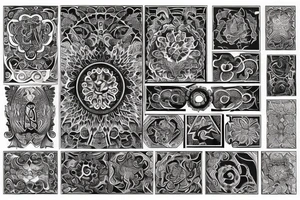 full arm tattoo in ornamental style tattoo idea