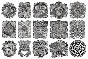 full arm tattoo in ornamental style tattoo idea