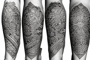 full arm tattoo in ornamental style tattoo idea