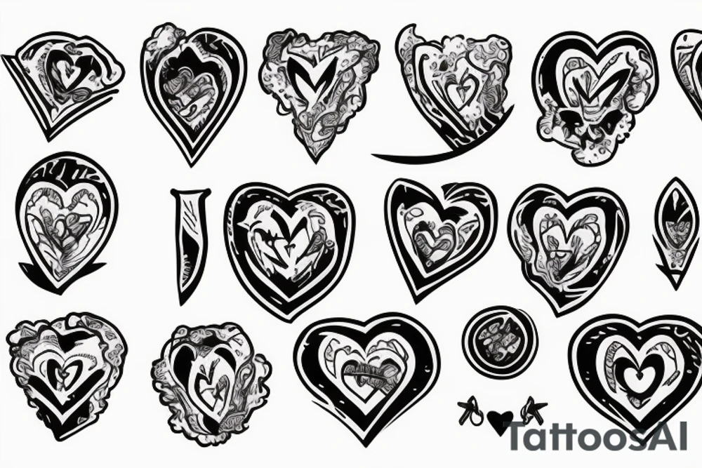 heart with an m9 knife tattoo idea