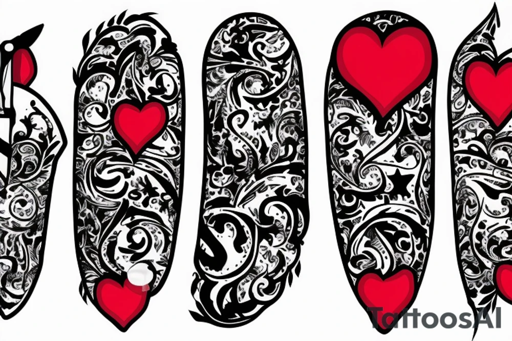 heart with an m9 knife tattoo idea