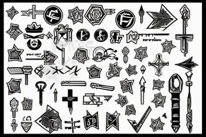 black key with diagonal cross tattoo idea