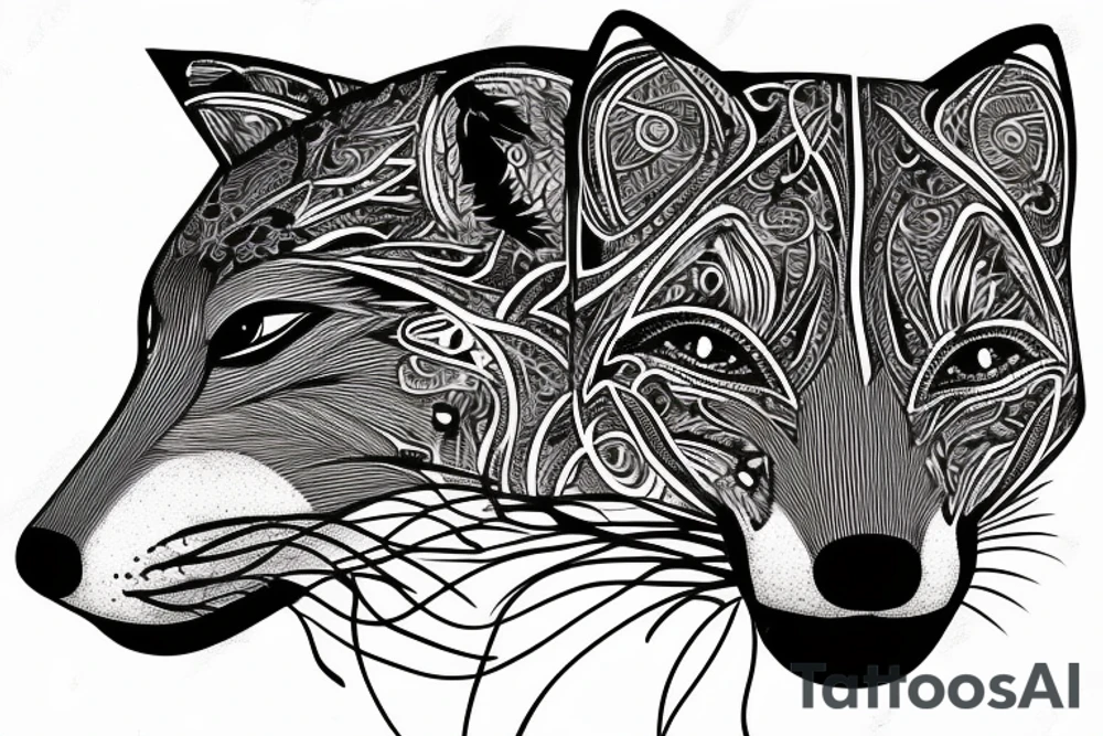 thylacine head tattoo idea