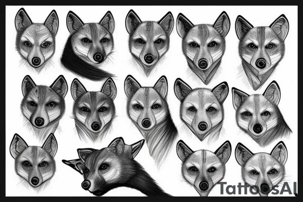 thylacine head tattoo idea