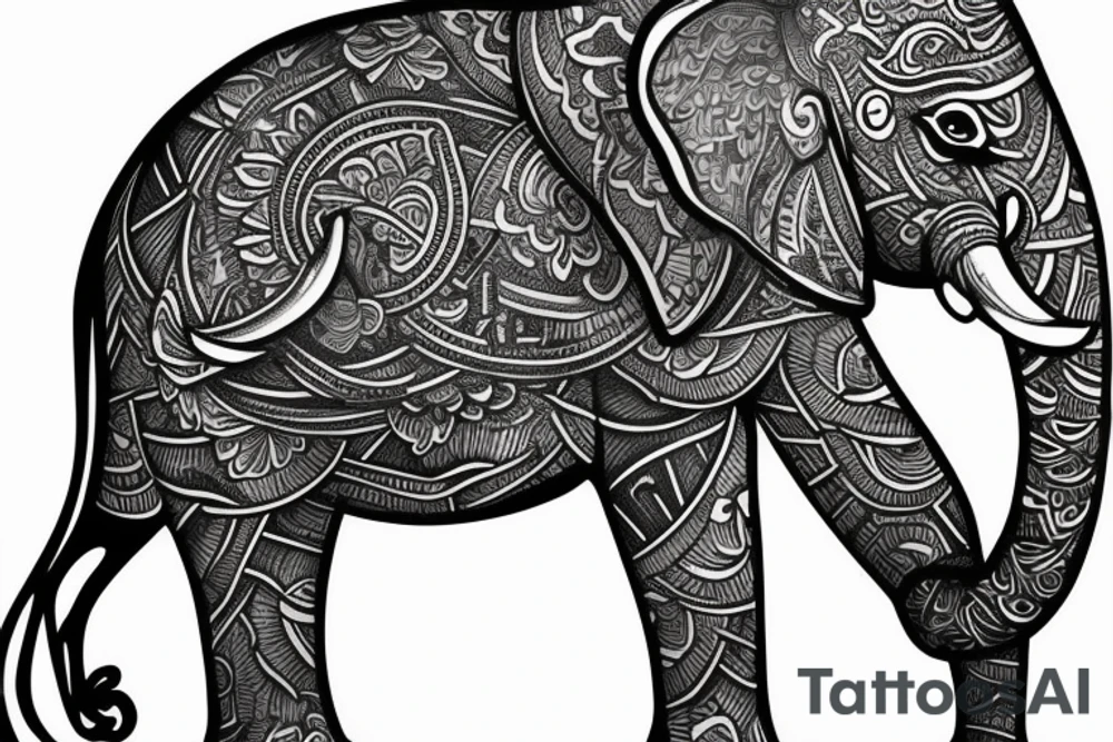 elephant tai tattoo idea