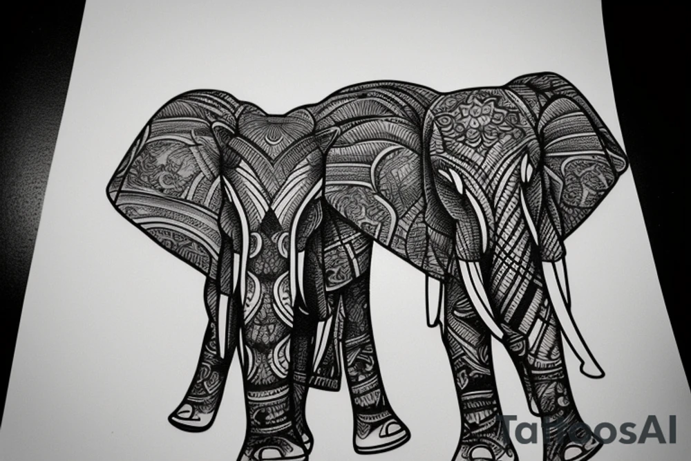 elephant tai tattoo idea