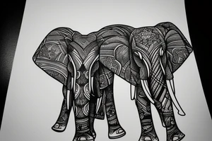 elephant tai tattoo idea