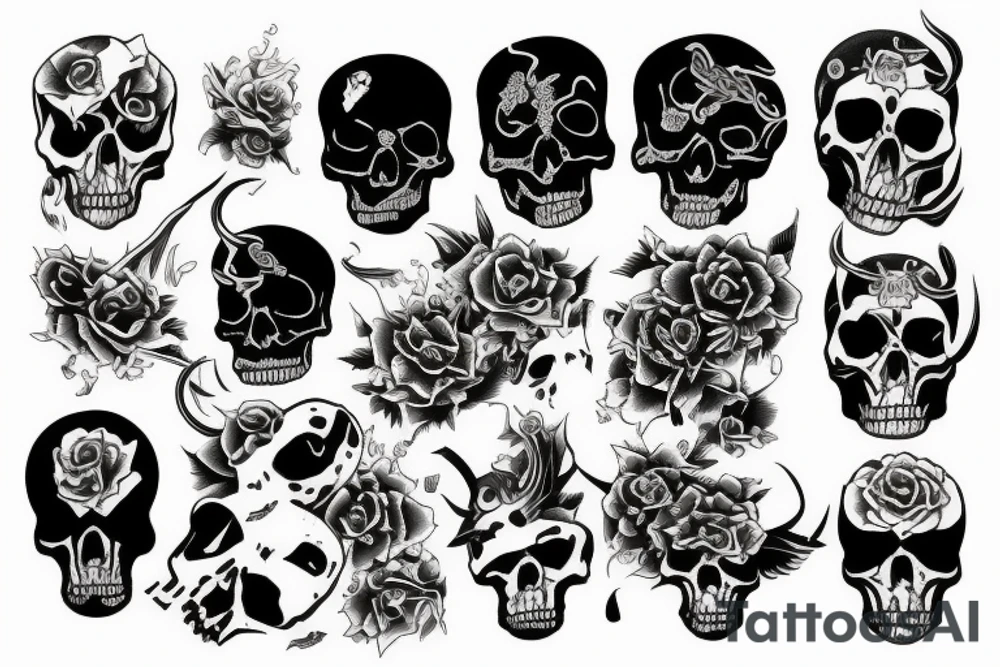 Death straight up tattoo idea