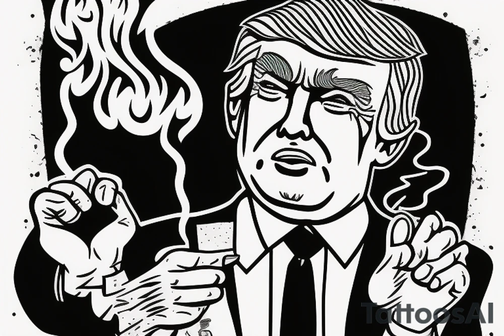 Smoking donald trump tattoo idea