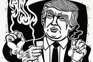 Smoking donald trump tattoo idea