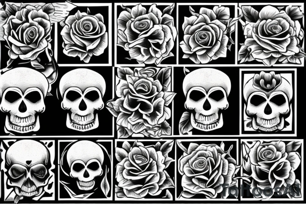 Skull like a vase for roses. tattoo idea