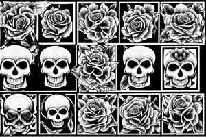 Skull like a vase for roses. tattoo idea
