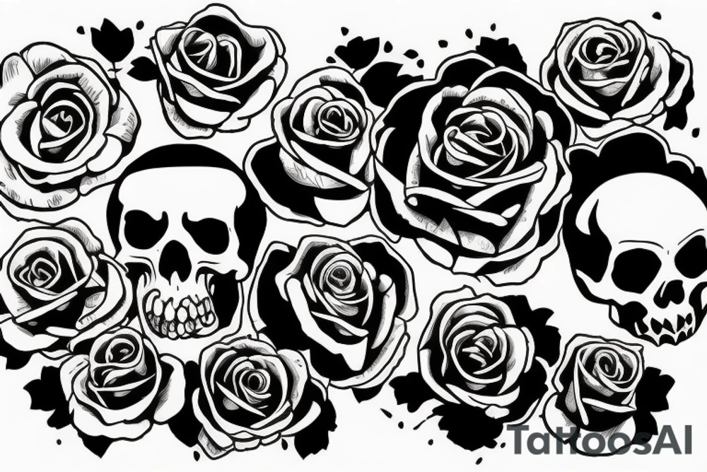 Skull like a vase for roses. tattoo idea